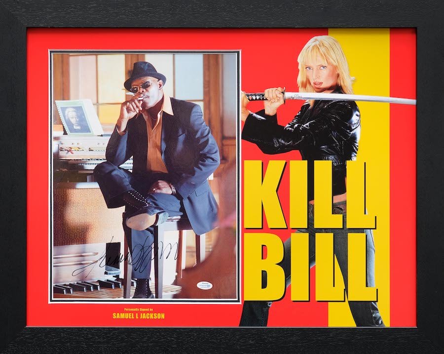 Kill Bill Framed Display Signed by Samuel L Jackson - Memorabilia Framers Shop